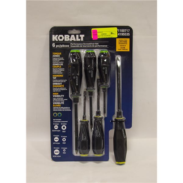 NEW KOBALT 6PC DIAMOND COATED TIP SCREWDRIVER SET