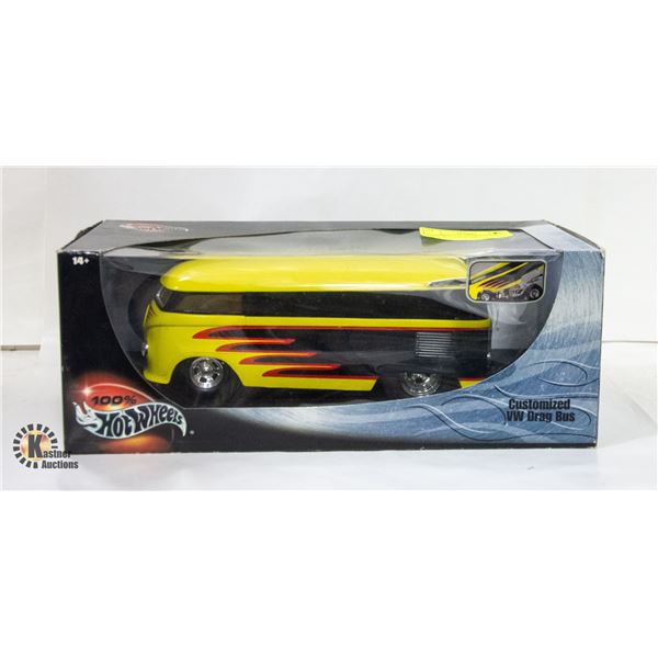 HOTWHEELS CUSTOMIZED VW DRAG BUS 1/18 SCALE