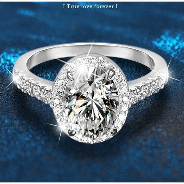 2 CT GRA CERTIFIED OVAL BRILLLIANT MOISSANITE 925S