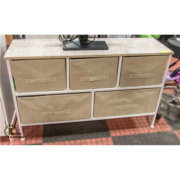 HOMEDICS WHITE/BEIGE 5 DRAWER STORAGE H-24.75"