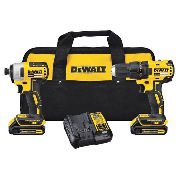 DEWALT 20V BRUSHLESS MOTOR DRILL W BATTERY CHARGER