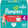 Image 1 : CASE OF 64 PAMPERS CRUISERS 360 SIZE 4 DIAPERS