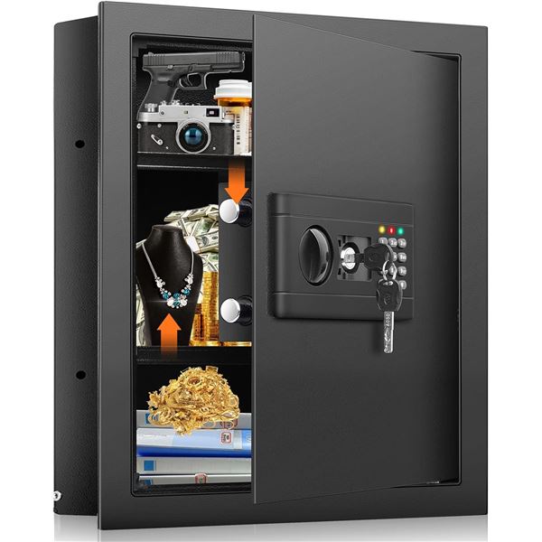 NEW ELECTRONIC WALL SAFE - 17.72" - FIREPROOF