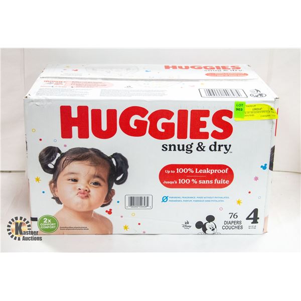 76 PACK OF HUGGIES SNUG & DRY SIZE 4 DIAPERS