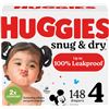 Image 1 : NEW CASE OF 148 HUGGIES SNUG & DRY SIZE 4 DIAPERS