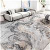 Image 1 : NEW 8" X 10" KIRFEIGHT ABSTRACT RUG GREY BLACK