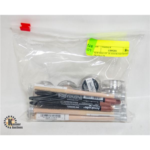 NEW BAG OF 18 ASSORTED MAKEUP PRODUCTS