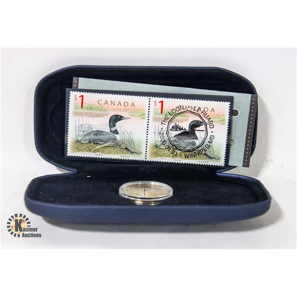 2000 PROOF LOONIE AND 2 LOON STAMPS