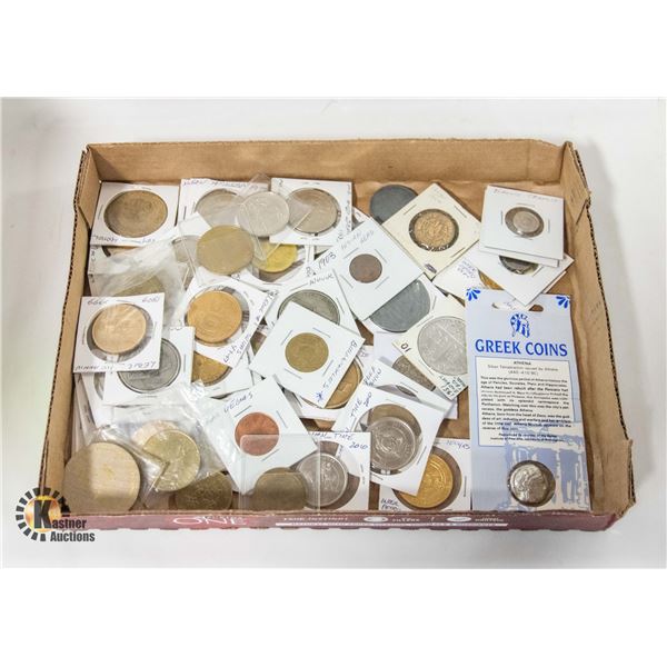 BOX OVER 60 COINS DOLLARS AND TOKENS
