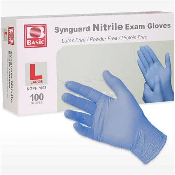 NEW 100 GLOVES LARGE NITRILE EXAM GLOVES