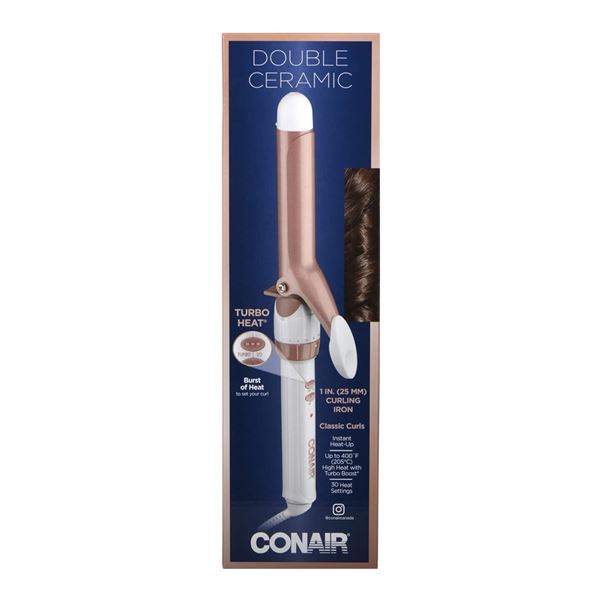 NEW CONAIR DOUBLE CERAMIC TURBO HEAT CURLING IRON