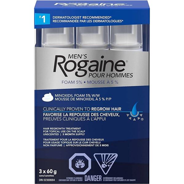 NEW 3 X 60G MENS ROGAINE HAIR REGROWTH