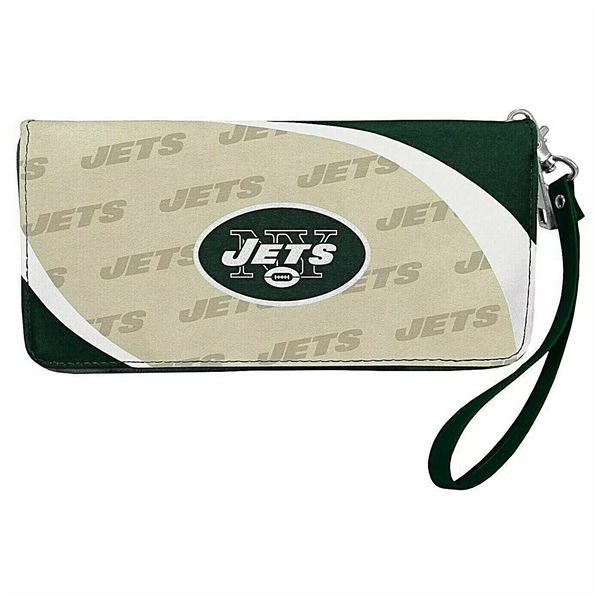 NEW NFL CURVE ZIP ORGANIZER WALLET NEW YORK JETS