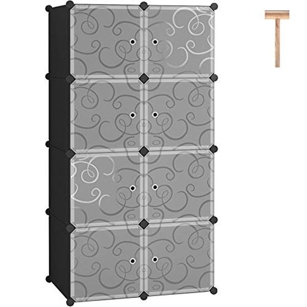 NEW C&A HOME 8 CUBES STORAGE WITH DOORS BLACK
