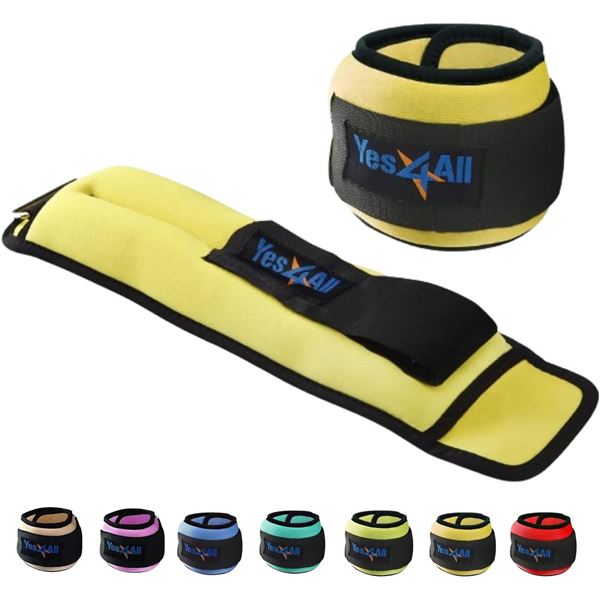 NEW YES4ALL WRIST WEIGHT NEOPRENE 4LB YELLOW