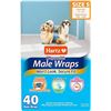 Image 1 : NEW 40 MALE WRAPS HARTZ DISPOSABLE DIAPERS FOR DOG