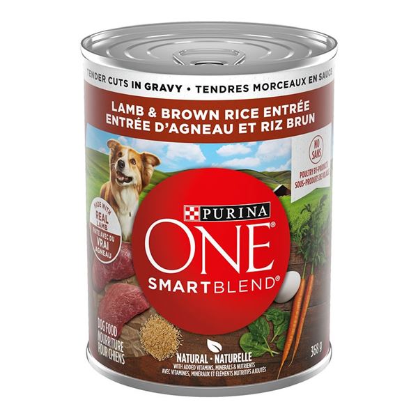 NEW 11 X 368G PURINA ONE LAMB & BROWNRICE DOG FOOD