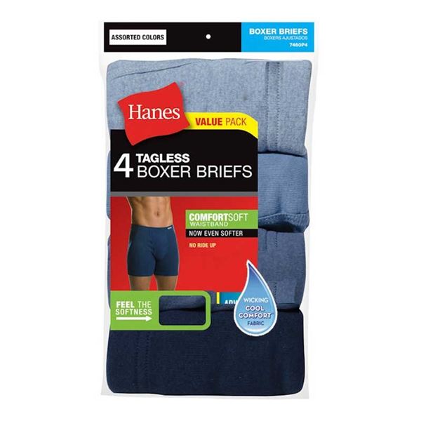 NEW HANES 4 TAGLESS BOXERS SMALL
