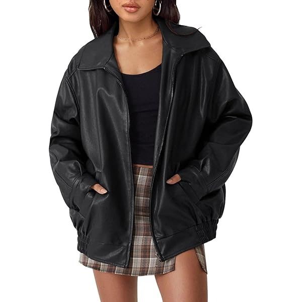 NEW PLUS SIZE TRENDY QUEEN WOMENS LEATHER JACKET