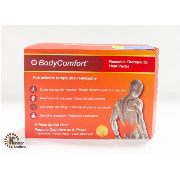 NEW BODY COMFORT REUSABLE HEAT PACKS - 6PCS SPORTS