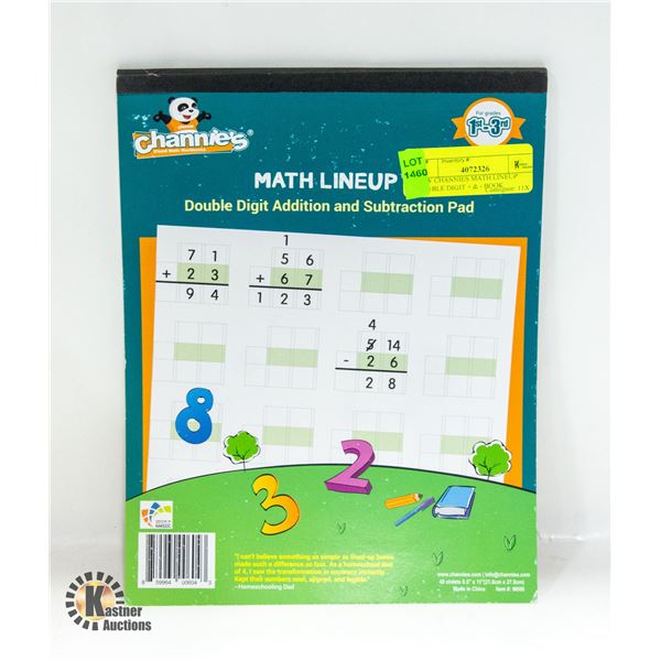 NEW CHANNIES MATH LINEUP DOUBLE DIGIT + & - BOOK