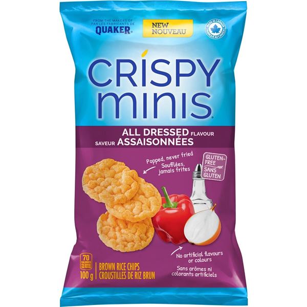 NEW 12 X 100G CRISPY MINIS ALL DRESSED RICE CHIPS