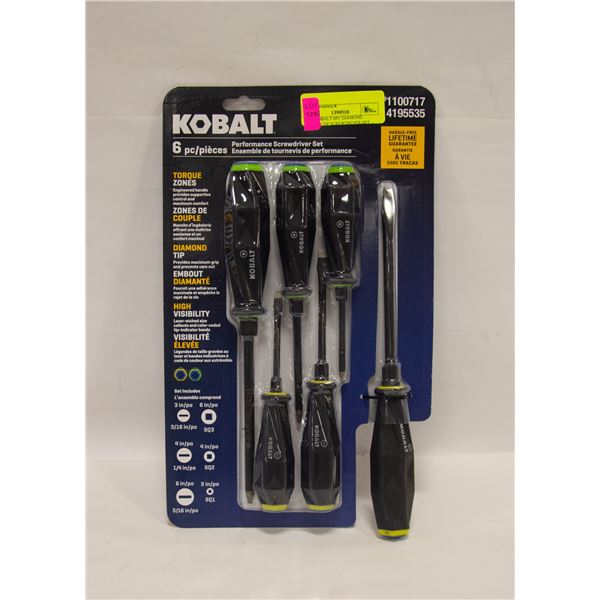 NEW KOBALT 6PC DIAMOND COATED TIP SCREWDRIVER SET