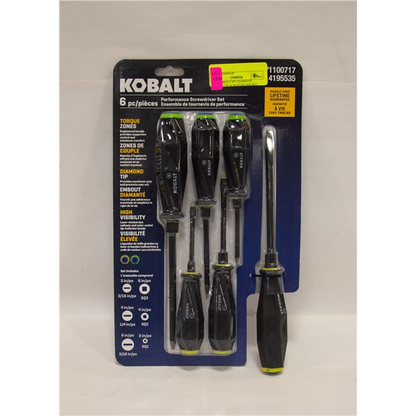 NEW KOBALT 6PC DIAMOND COATED TIP SCREWDRIVER SET