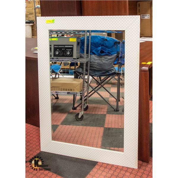 WHITE GLASS MIRROR LARGE 31.5" X 43.5"