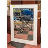 Image 1 : WHITE GLASS MIRROR LARGE 31.5" X 43.5"