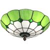 Image 1 : SKYWEEL 12 INCH VINTAGE TIFFANY GLASS FLUSH LAMP
