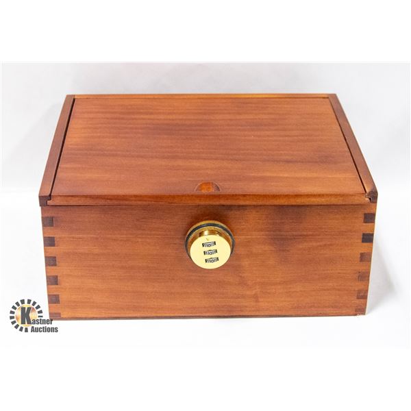 NEW SHOMORY SOLID WOOD LOCKING STASH BOX W/