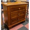 Image 1 : SOLID WOOD 3 DRAWER BEDSIDE TABLE H-29" W-17.5"