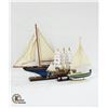 Image 1 : VINTAGE 3 WOODEN SHIPS