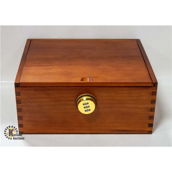 NEW SHOMORY SOLID WOOD LOCKING STASH BOX W/