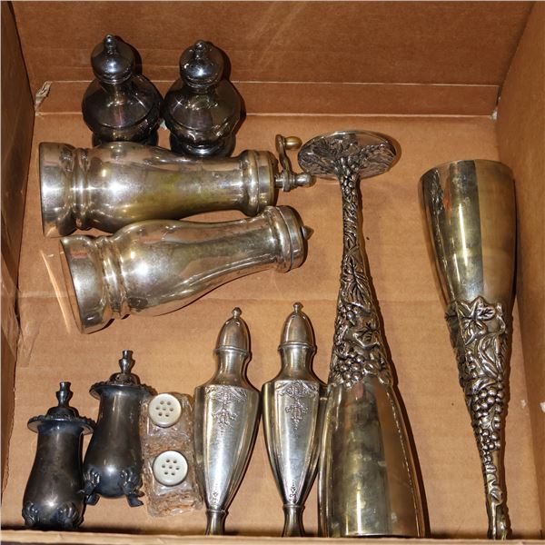 ANTIQUE SALT & PEPPER SHAKERS INCLUDES CLAW FOOTED