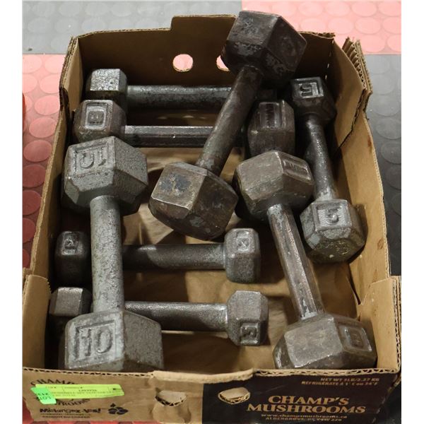 DUMBBELL SET 2X10-2X8-2X5-2X3 52 LBS TOTAL