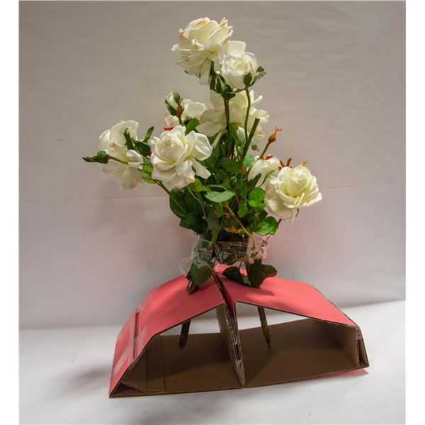 WHITE ARTIFICIAL ROSES