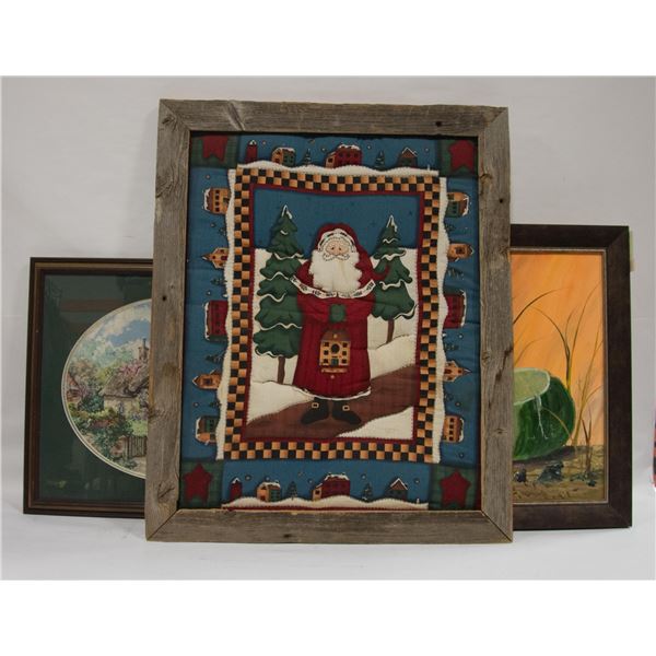 3 FRAMED WALL HANGINGS VARIOUS SIZES INCLUDES
