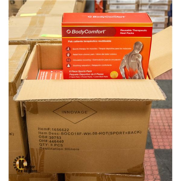 NEW CASE W/8 BOXES OF BODY COMFORT REUSABLE HEAT