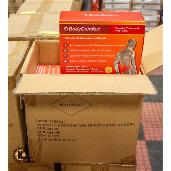 NEW CASE W/8 BOXES OF BODY COMFORT REUSABLE HEAT