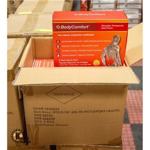 NEW CASE W/8 BOXES OF BODY COMFORT REUSABLE HEAT
