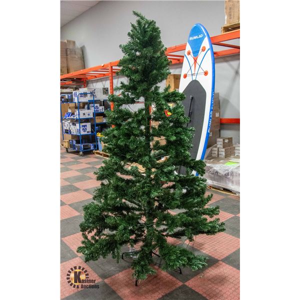 NEW ASSEMBLED ILUMINATED CHRISTMAS TREE APPROX 6FT