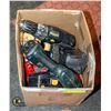 Image 1 : BOX OF ASSORTED TOOLS AND BATTERIES
