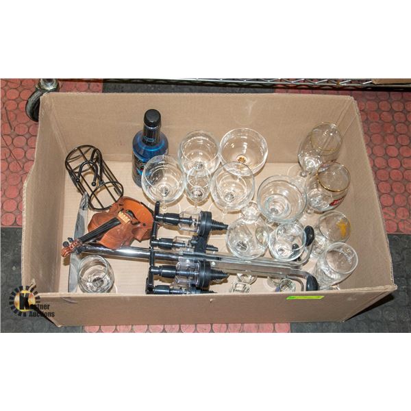 CASE OF MISC BAR ITEMS