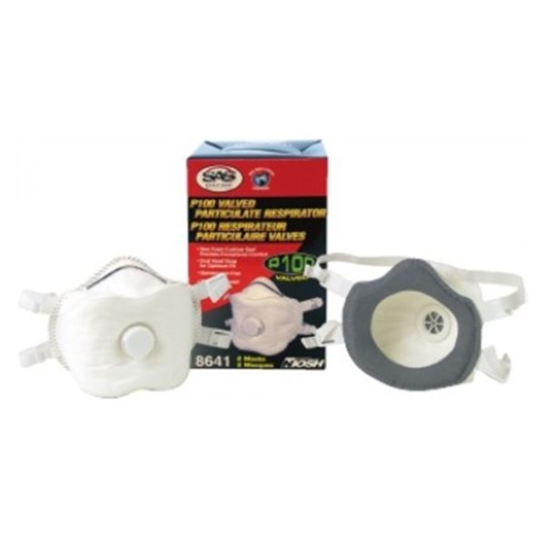 NEW 2 SAS P100 VALVED PARTICULATE RESPIRATOR