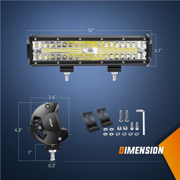 NEW NILIGHT LED LIGHT BAR 12INCH 300W