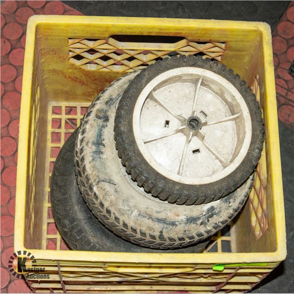 TOTE OF SPARE TRAILER TIRES