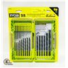 Image 1 : NEW RYOBI 25PC DRILL BIT SET 3X LONGER LIFE