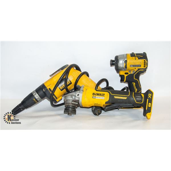 FLAT WITH 3 DEWALT TOOLS WORKING NO BATTERIES